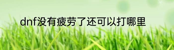 dnf没有疲劳了还可以打哪里