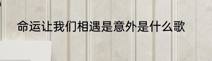 命运让我们相遇是意外是什么歌