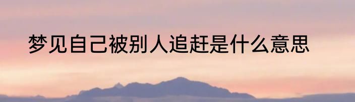 梦见自己被别人追赶是什么意思