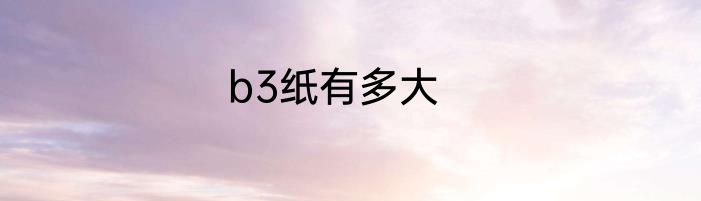 b3纸有多大