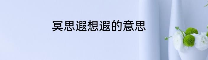 冥思遐想遐的意思