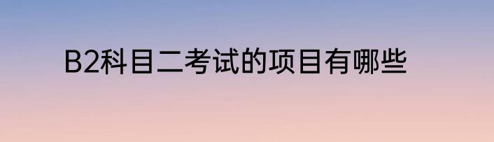 B2科目二考试的项目有哪些