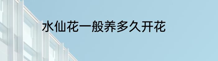 水仙花一般养多久开花