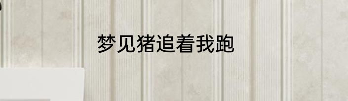 梦见猪追着我跑