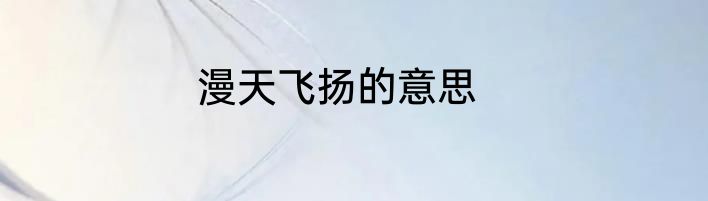 漫天飞扬的意思