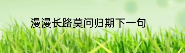 漫漫长路莫问归期下一句