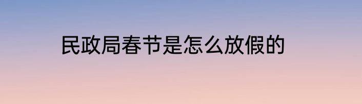 民政局春节是怎么放假的