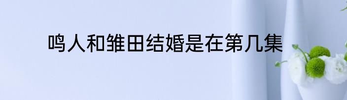 鸣人和雏田结婚是在第几集