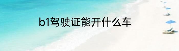 b1驾驶证能开什么车