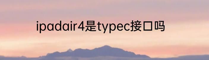ipadair4是typec接口吗