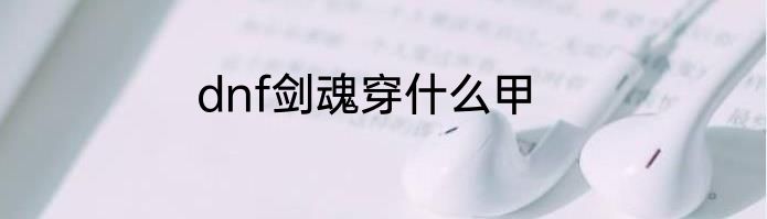 dnf剑魂穿什么甲