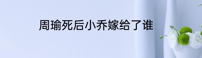 周瑜死后小乔嫁给了谁