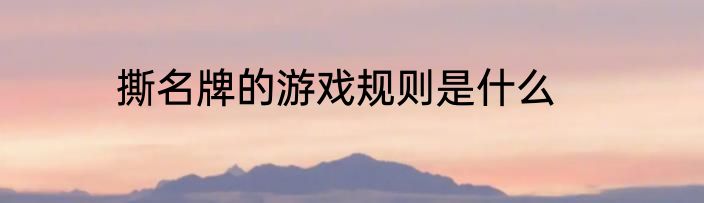 撕名牌的游戏规则是什么