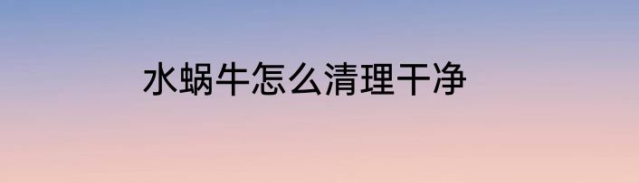水蜗牛怎么清理干净