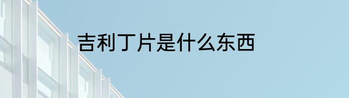 吉利丁片是什么东西