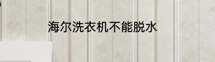 海尔洗衣机不能脱水