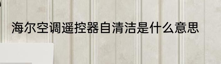 海尔空调遥控器自清洁是什么意思