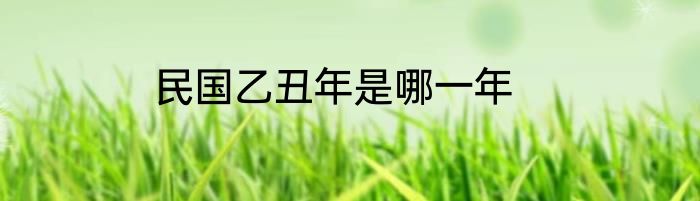 民国乙丑年是哪一年