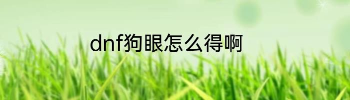 dnf狗眼怎么得啊