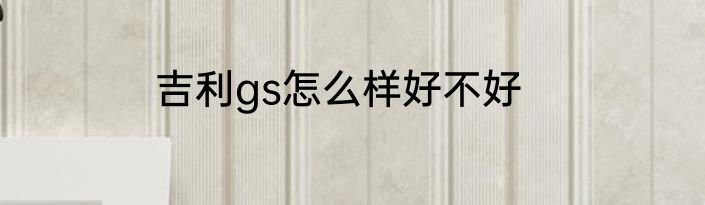 吉利gs怎么样好不好
