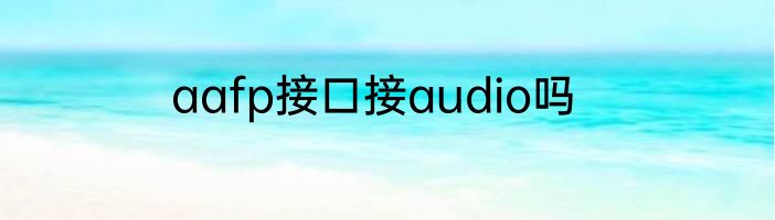 aafp接口接audio吗