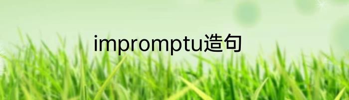 impromptu造句