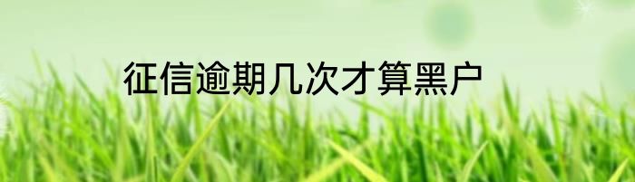 征信逾期几次才算黑户