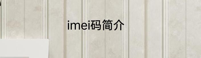 imei码简介