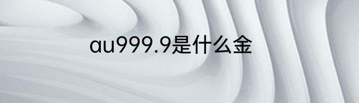 au999.9是什么金