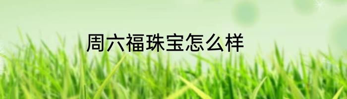 周六福珠宝怎么样