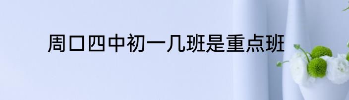 周口四中初一几班是重点班