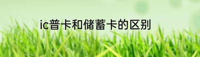 ic普卡和储蓄卡的区别