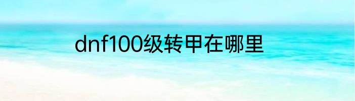 dnf100级转甲在哪里