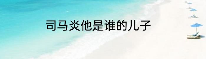 司马炎他是谁的儿子