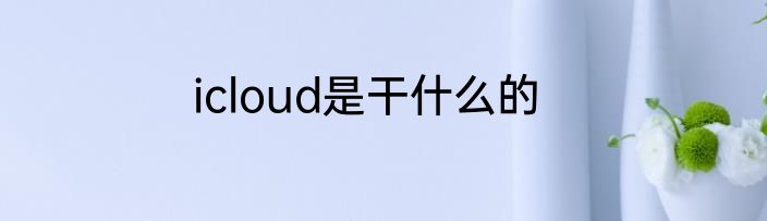 icloud是干什么的