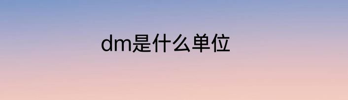 dm是什么单位