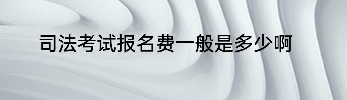 司法考试报名费一般是多少啊