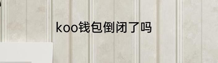 koo钱包倒闭了吗