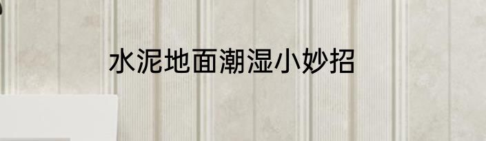 水泥地面潮湿小妙招
