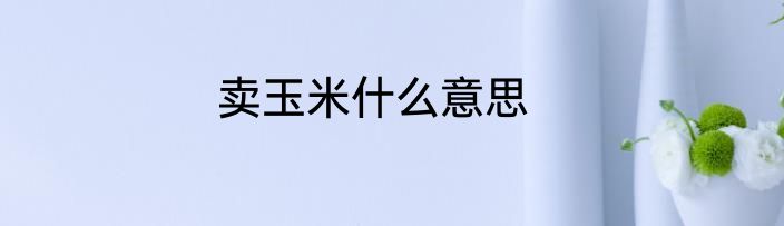 卖玉米什么意思