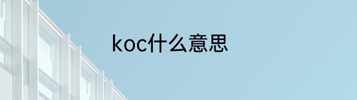koc什么意思
