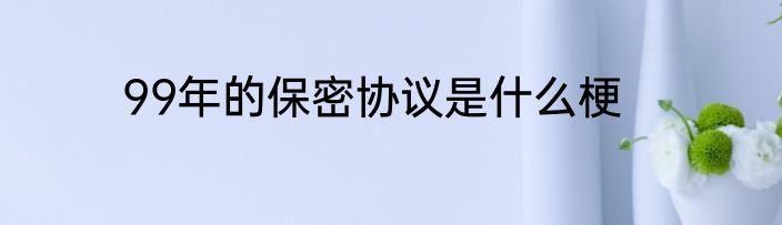 99年的保密协议是什么梗