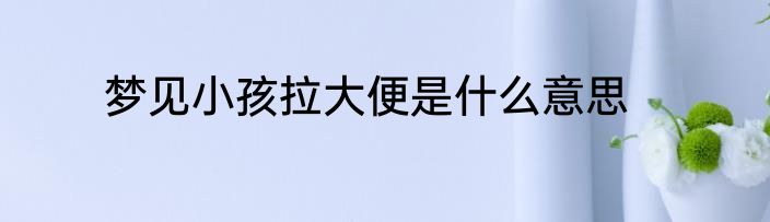 梦见小孩拉大便是什么意思