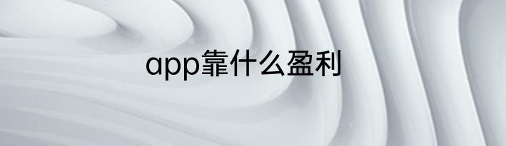 app靠什么盈利
