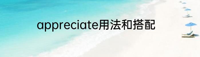 appreciate用法和搭配