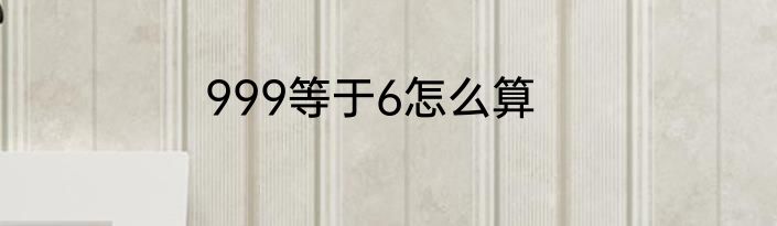 999等于6怎么算