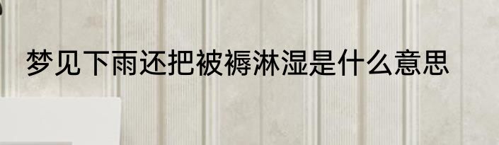 梦见下雨还把被褥淋湿是什么意思
