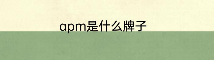 apm是什么牌子