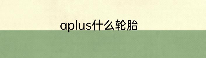 aplus什么轮胎
