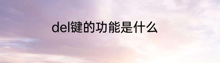 del键的功能是什么